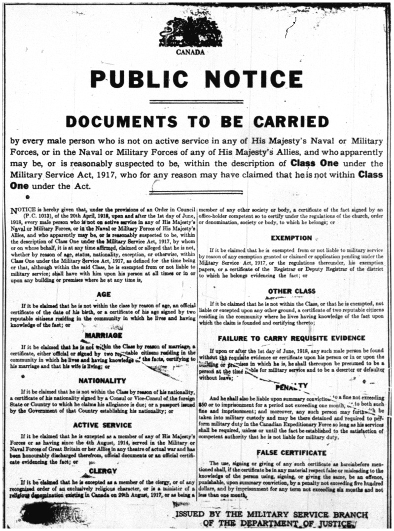 Documents to Carry - 6 June 1918