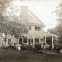 The Clarkson-Lorne Park Women's Institute was founded in 1913 and the women worked hard to aid in the war effort. Meetings were held on the third Tuesday of each month, alternating between Carman Methodist Church and the Lorne Park Mission Hall. In this photo from 1914 the women enjoy meeting outdoors at Mrs. Morrow's home in Lorne Park.
